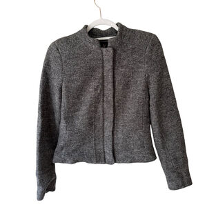 David Lawrence Charcoal 100% Wool Blazer Size 8 Minimalist Tailored Office Work